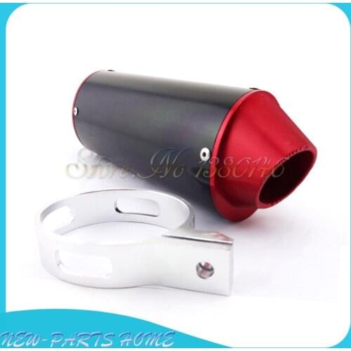 Red Exhaust Muffler With Clamp For 110 125 140 150 160 cc Pit Dirt bike Thumpstar SSR Motorcycle Scooter Go Kart