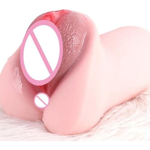 Artificial Realistic Vagina Anus Double Holes Pussy Toys Male Masturbator Real Pussy Erotic Adult Sex Toys Penis Trainer For Men