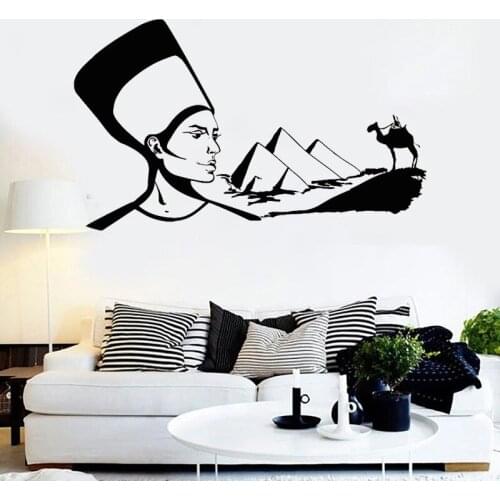 Cleopatra Wall Stickers Egyptian Queen Vinyl Decal Egypt Camel Home Decoration Room Decor Art Murals Bedouin Desert O92