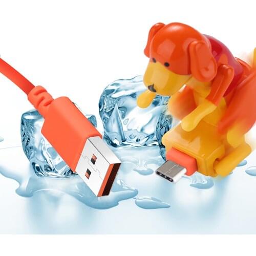 Creative Cute Humping Moving Spotty Dog Toy Smartphone Cable Charger Data 1M Type-c Charging Line Cell Phone Accessories