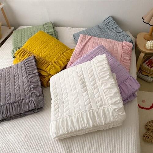 Summer Bedspread on the bed Washed Solid Color Quilt Air-conditioning Comforter Soft Breathable Blanket Thin Cover Home Textiles