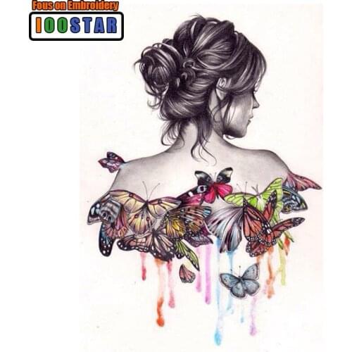 Needlework Diy Diamond Painting Cross Stitch butterfly beauty Painting Diamond Embroidery Square Diamond Mosaic Pictures
