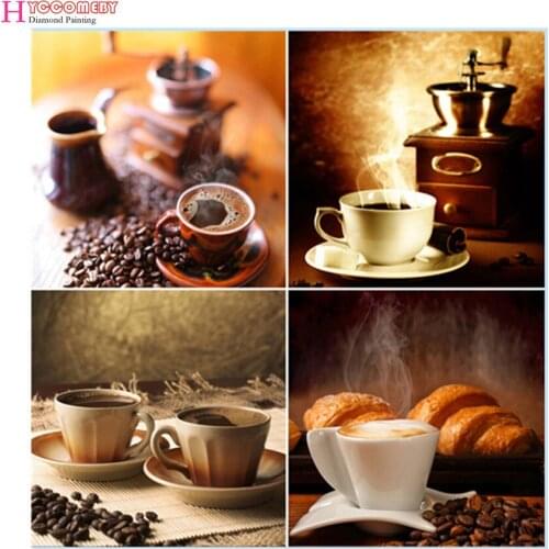 Newest Coffee cup and coffee grinder 5d Diy diamond painting handcraft round rhinestone sticker diamond picture decoration