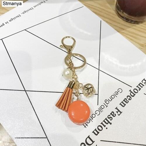 New Men Crystal Fringe Simulation Cake Top Quality Key Holder Bag Charm Accessories Hot Women Best Party gift Jewelry K1975