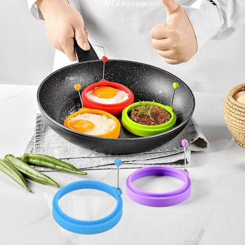 New Silicone Fried Egg Pancake Ring Omelette Fried Egg Round Shaper Eggs Mould for Cooking Breakfast Frying Pan Oven Kitchen