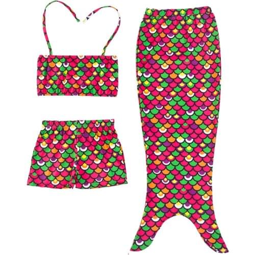 4-8Y Girl Kids Halloween/Christmas Ariel Mermaid Cosplay Costumes Kids Mermaid Tails Swimming Suit Swimmable Mermaid-Tail Bikini