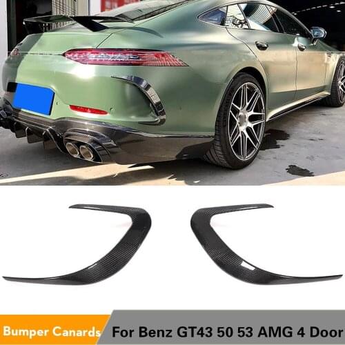 Carbon Fiber Rear Bumper Air Vent Covers Trims Fins For Mercedes-Benz AMG GT 43 50 53 Sedan 4 Door 2019 2020 Rear Bumper Canards