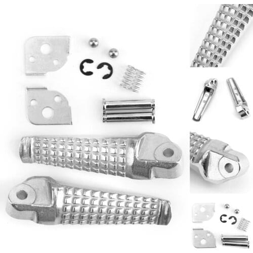 Topteng Foot Peg Footrest For Suzuki GSXR600 GSXR 750 1000 SV650 1000 TL1000 Silver Motor Accessories