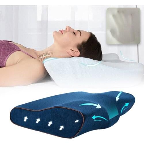Space Memory Cuscino In CotoneLetto Cuscino Ortopedico Per Memory Pillow Butterfly Shape Cervical Health Neck Size 50 * 30CM