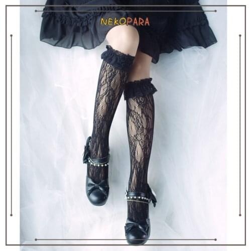 Popular All-Match Womens Lolita Lace Socks Good Elastic Ankle Socks / Mid-Caft Socks Bobbysocks Color White & Black