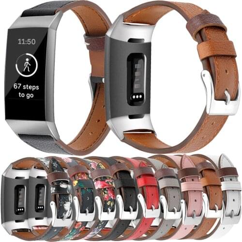 For Fitbit Charge 3 4 Geniune Leather Strap Smart Bracelet Band Loop For For Fitbit Charge 3 4 Watch Wrist Band Sports Correa