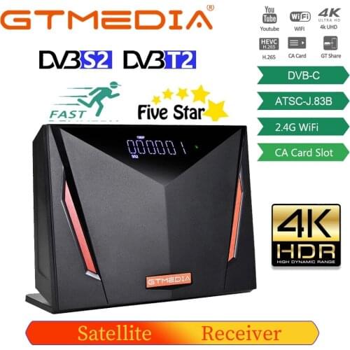 Gtmedia V8 UHD Satellite TV receiver Built-in wifi support H.265 DVB-S/S2/S2X+T/T2/Cable/ATSC-C/ISDBT and V8X Satellite decoder