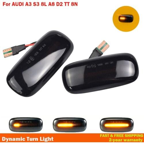 LED Dynamic Side Marker Turn Signal Lights Indicator Lamps 8n0 949 127a For Audi A3 S3 8L 00-03 A8 D2 1999-2002 TT 8N 2000-2006