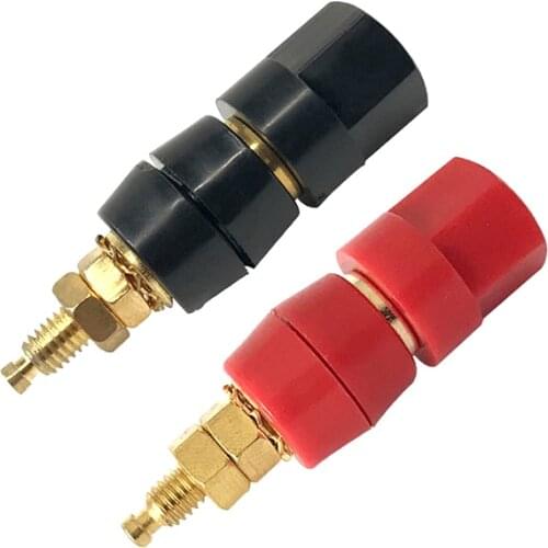 1pair(black+red) Terminals Red Black Connector Amplifier Terminal Binding Post Banana Speaker Plug Jack Adapter Socket