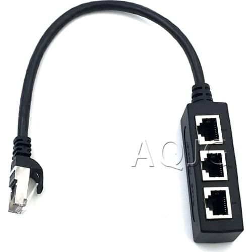 1PCS RJ45 LAN Connector Ethernet Network Splitter Adapter 1 Male to 3 Female Adapter Cable for Networking Extension Accessories