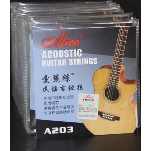 10 Sets Alice A203 Stainless Steel Steel Core Phosphor Bronze Alloy Wound Acoustic Guitar Strings (.011/.052) (.012/.053)