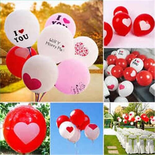 12 Inch 2.8g Wedding Supplies Wholesale Thicken Increase Wedding Balloon Print Love Heart Round Balloon