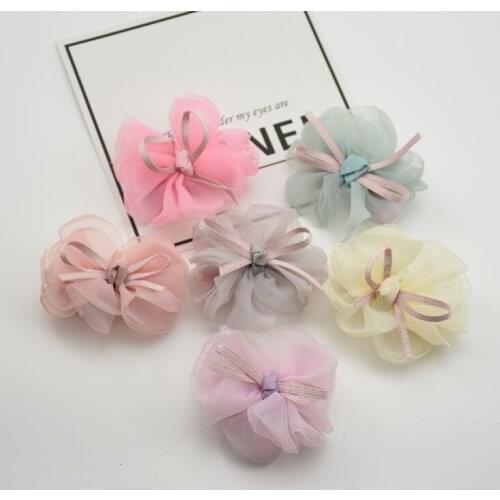2018 Pet Cats Grooming Accessories Clips Korean yarn bow Hair Bows Ribbon Hairpin Flower