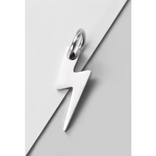 30pcs/Lot High Quality Mirror Polished Stainless Steel Lightning Charm for Making Necklace Bracelet Jewelry