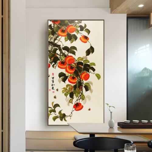 EECAMAIL DIY Diamond Painting Full Diamond Embroidery Persimmon All Things Wishful Entrance Restaurant Diamond Painting No Frame