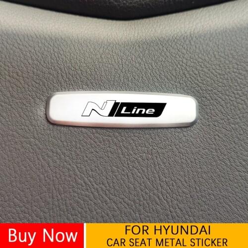 Car Seat Headrests Sticker Tuning Badges Metal FOR Hyundai i30 Nline ATOS AVANTE COUPE EON GETZ H1 i45 i25 IONIQ car accessories