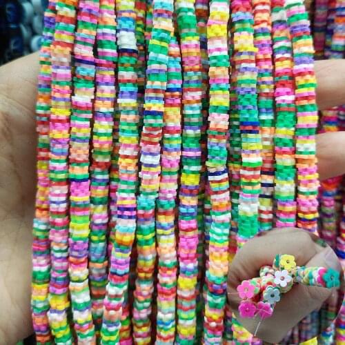 5/6/8mm Chip Disk Loose Spacer Handmade Beads Flat Flower Shape Polymer Clay Beads For DIY Jewelry Making Bracelet Accesories
