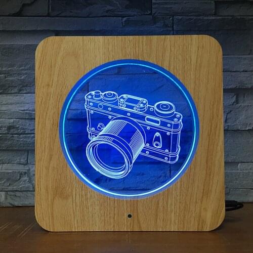 Canno Camera 3D LED ABS Plastic Night Light DIY Customized Lamp Table Lamp Kids Colors Gift Home Decor DropShipping 2671