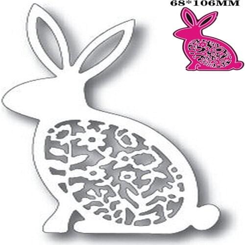 Floral Bunny 2021 Metal Cut Dies Stencils for Scrapbooking Stamp/Photo Album Decorative Embossing DIY Paper Cards