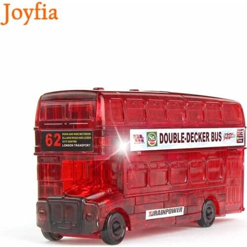 Double-Decker Bus 3D Crystal Puzzle Baby Transportation Puzzles Children Adult Puzzle Jigsaw Intelligent Game Gift for Children