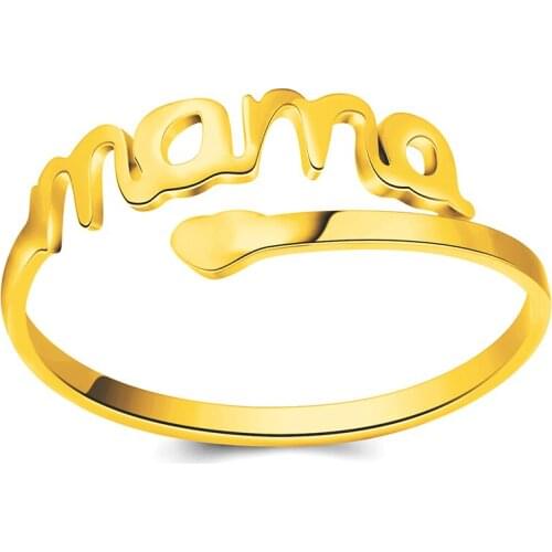 Mama Abuela Personalized Name Rings Heart Adjustable Stainless Steel Nameplate Rings for Mom Grandma Jewelry Mothers Day Gift