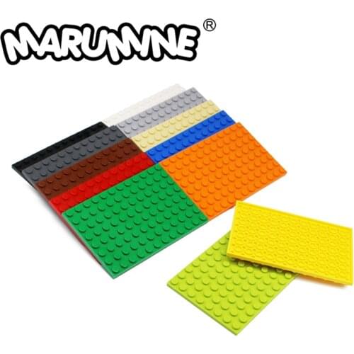 MARUMINE Plate 8 x 12 Building Block Baseplate Creator Classic MOC placa base Bricks Construction juguetes Educational Toys
