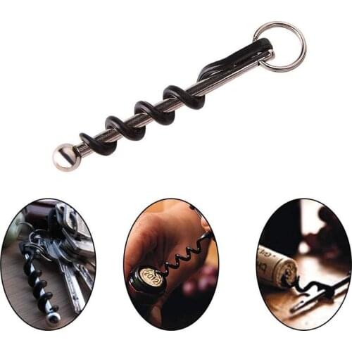 Mini Outdoor Corkscrew Multifunctional Red Wine Bottle Opener With Keychain Beer Bottle Opener Keychain Keyring EDC Camping Tool