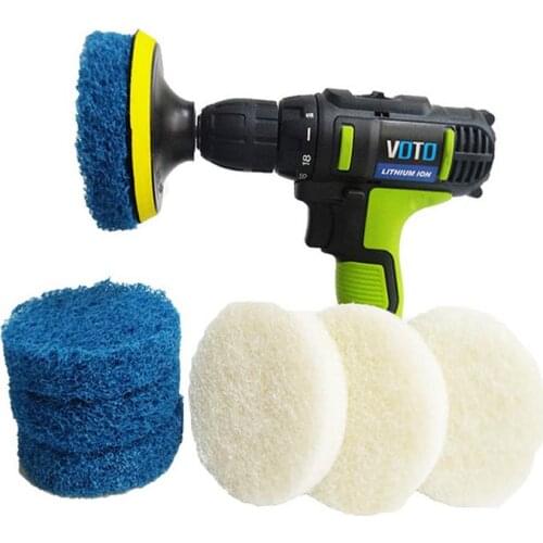 Drill Power Brush Tile Scrubber Scouring Pads Cleaning Kit Heavy Duty Household Cleaning Tool