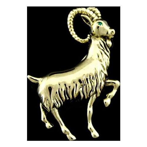 Metal Male goat charm pin brooch fashion ornament jewelry accessory for lady 6pcs x Free shipping