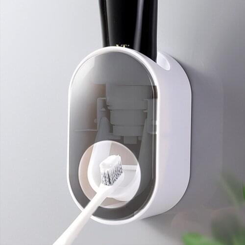 Wall Mount Automatic Toothpaste Dispenser Bathroom Tool Set Toothpaste Squeezer Dispenser Toothbrush Holder Bathroom Accessories