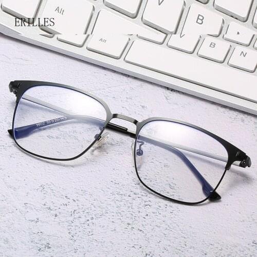 Anti Blue Light Myopia Glasses Men Half Metal Frame Myopic Eyeglasses Women High-quality Student Computer Shortsighted Glasses