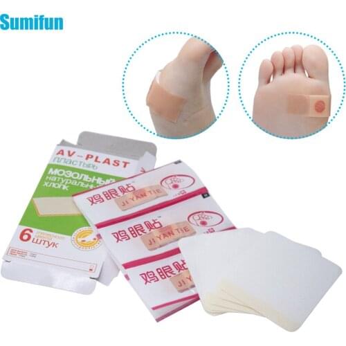 Sumifun 6Pcs/Box Exfoliating Corn Foot Patch Remove Skin Treatment Removed Foot Plantar Warts Calluses Plasters C1443
