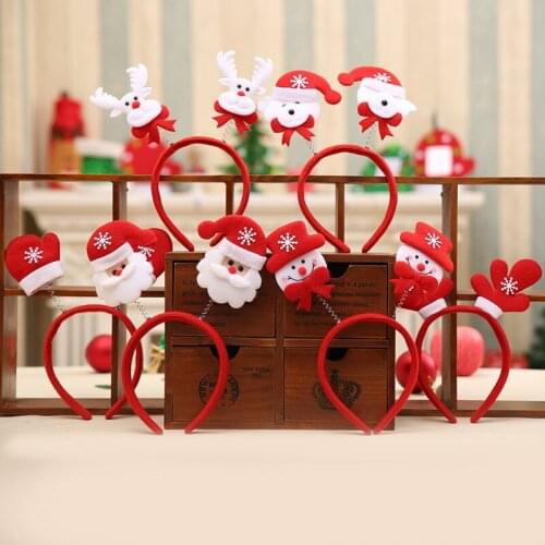 New Year 2020 Noel Snowman Santa Claus Headband Christmas Ornaments Decorations for Kids Gifts Headband Hair Navidad 2019 Gifts