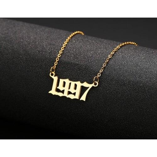 Personalized Custom Birthday Number Necklaces Anniversary Custom Year Birthday Number Letter Necklaces Pendant Handmade DIY Gift