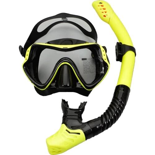 Professional Scuba Diving Mask and Snorkels Anti-Fog Goggles Glasses Diving Swimming Easy Breath Tube Set