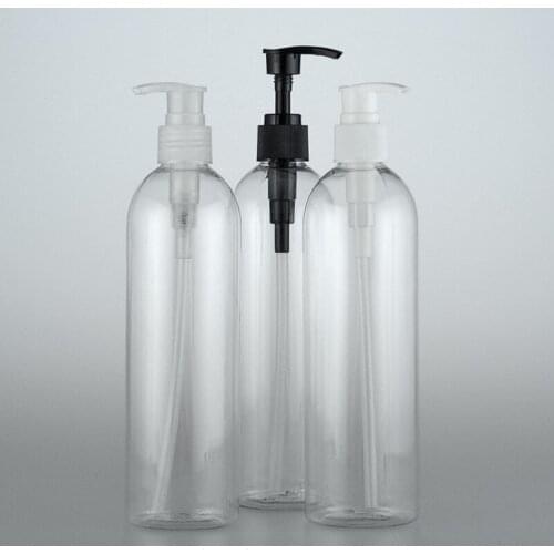 Transparent 400ML X 20 Empty Cosmetic Container Plastic Lotion Pump Bottle 400cc Shower Gel Packaging PET Bottle With Dispenser