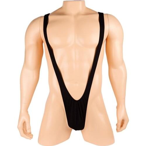 Plus Size Sexy Men Gay Sissy Suspender Wrestling Singlet Mankini Thong Erotic Underwear Stretchy Bikini Bodysuit Fetish Wear