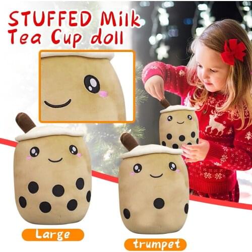 Real-life Bubble Tea Cup Plush Toy Pillow Cartoon Soft Stuffed Dolls Cute Milk Tea Cup Plush Doll Kids Baby Adults Birthday Gift