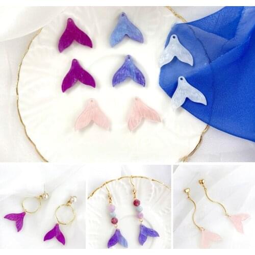 Homemade handmade materials DIY earrings earrings accessories beautiful and elegant little fairy jewelry fishtail pendant