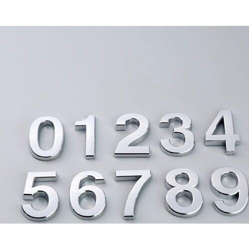 50*35*6mm 0 To 9 Self Adhesive Electroplating Door Number Self Adhesive Sticker Digital Number Home House Numbers Door Plates