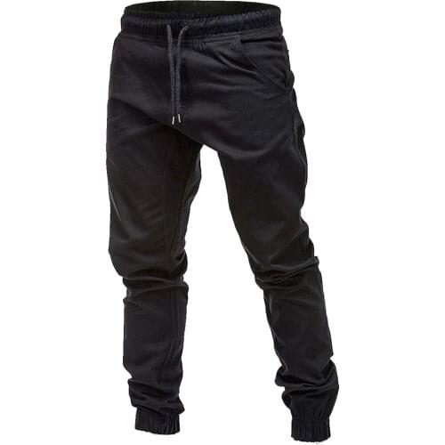 JAYCOSIN Mens pants Solid Pockets Trousers Man Casual Elastic Joggings Sport men Sweatpants Slacks men pant Polyester casual