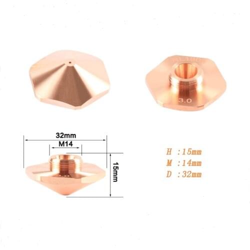 Laser cutting machine nozzle outer diameter 32 high 15m 14 single layer double layer nozzle