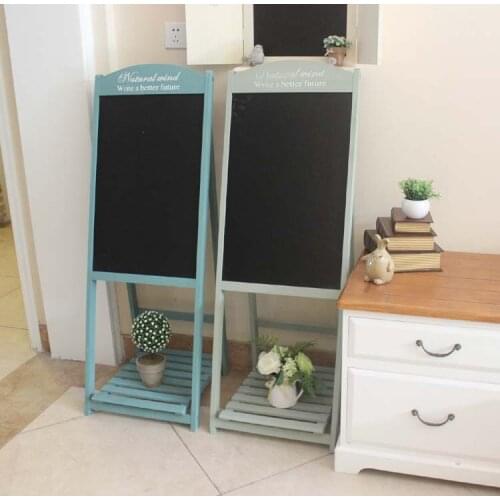 Retro do the old antique wood shelving large blackboard flower white flower billboard carbonization