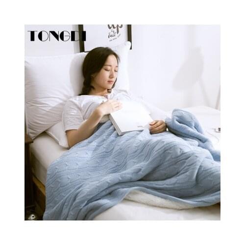 TONGDI Woolen Raschel Blanket Soft Thickened Heavy Warm Elegant Three-tiered Fleece Luxury For Cover Sofa Bed Bedspread Winter