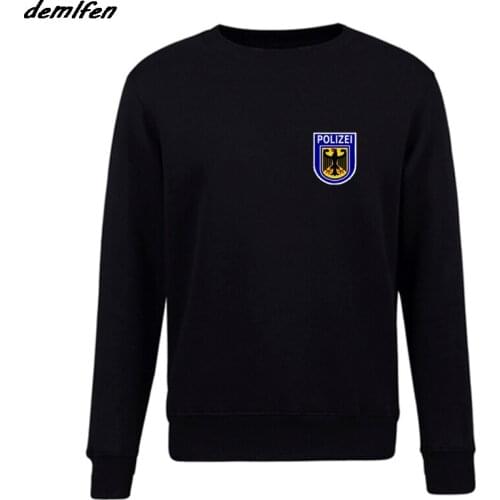 Spring Autumn Fashion Men O-Neck Fleece Sweatshirt New Bundespolizie Cities Berlin Special Police Force Bundespolize Hoodie Coat